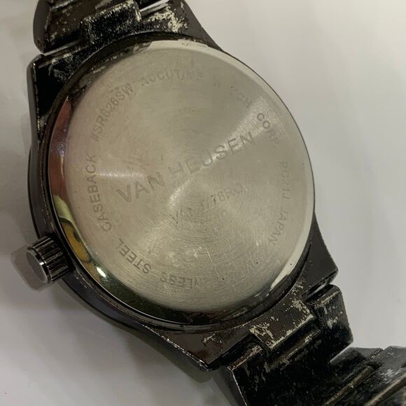 VAN HEUSEN Diamond men’s quartz analog black tone 44mm case size running - Picture 8 of 8